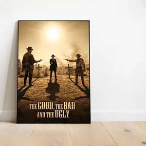 The Good, The Bad and The Ugly Poster | Modern Retro Western Cinematic Wall Art