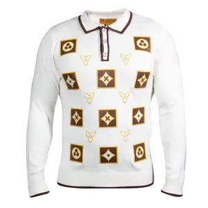 Prestige Long Sleeve Designed Polo Sweater 469 569
