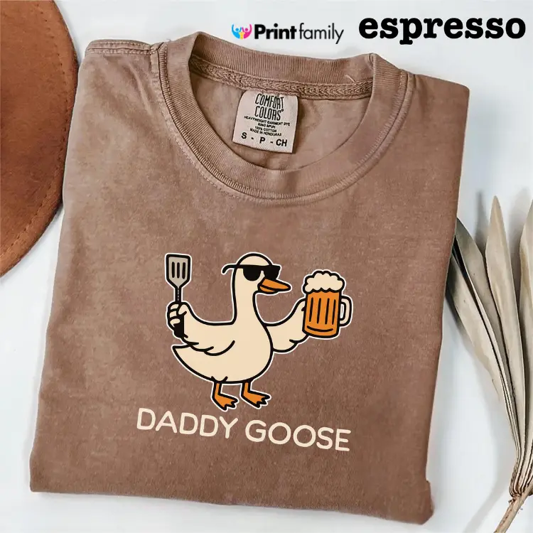 Daddy Goose Funny Comfort Colors T-shirt, Father's Day Gift, BBQ Beer Shirt, Silly Goose tee, Summer Party, shirt for dad, shirt for grandpa - Printfamily