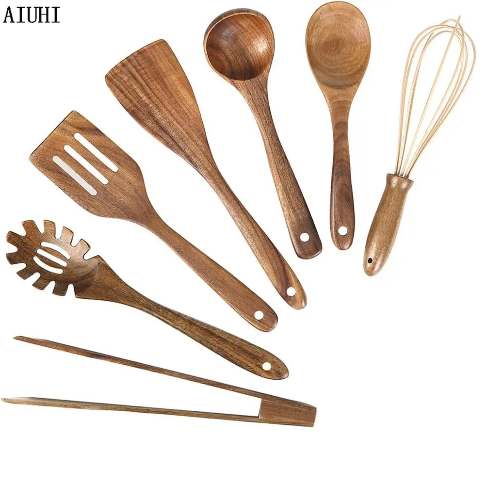 Wooden Cookware Set, Non-stick Kitchen Cooking Set, Practical Cooking Tools For Kitchen & Dining