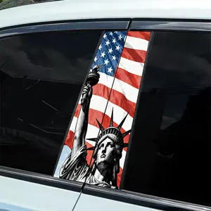 2 pieces of B-pillar Liberty Muse American flag-themed stickers, waterproof and scratch-resistant, suitable for all models - Audi, Honda, Mitsubishi, Ford, Volkswagen, BMW, Opel, Peugeot; sedans, SUVs, MPVs, Sticker For Cars