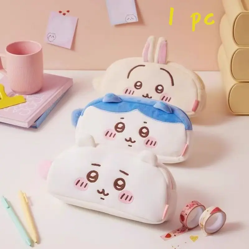 Plush Pencil Case, Three Styles Available (Cat, Rabbit & Hamster), Large-Capacity Pencil Bag, Perfect Gift for Friends, Supplies for School & Office, Desk Supplies