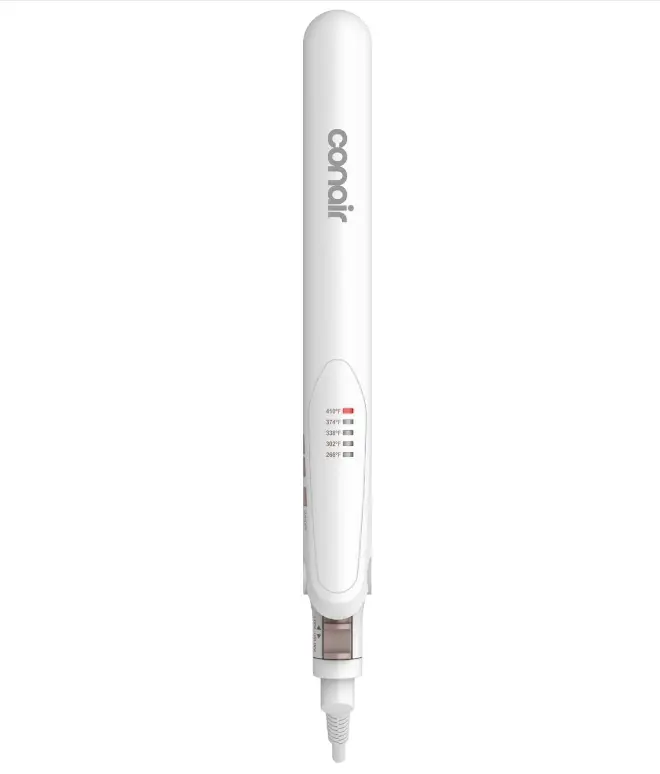 Conair Double Ceramic Flat Iron, 1-Inch Flat Iron Hair Straightener, Five Heat Settings, Extra Long Floating Plates, White
