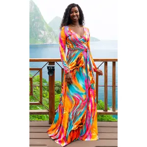 Coral Sea Maxi Dress - Abstract