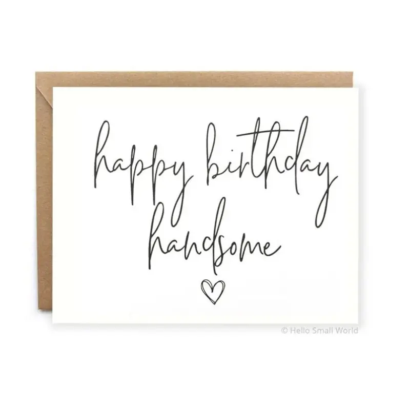 1PC Happy Birthday Handsome Greeting Card, Birthday Cards for Him, Perfect Gift for Boyfriend & Husband, Thoughtful Design for Special Occasions