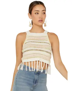 Shyanne Women's Women'S Sleeveless Pointelle Melange Knit Sweater - Swsp22sw37
