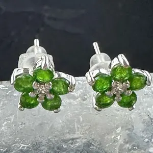 Amy&Jo Gemstone earrings with sterling sliver stud earrings, Natural gemstone Green color : Chrome Diopside .  Red color : Garnet . Multiple colors: tourmaline . Purple: Amethyst. Blue : lapis Lazuli .