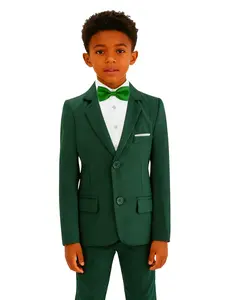 Boys' Formal Solid Color Suit Set, Elegant Button Front Blazer & Pants, Perfect for Birthdays/weddings/graduations, All Seasons Wear