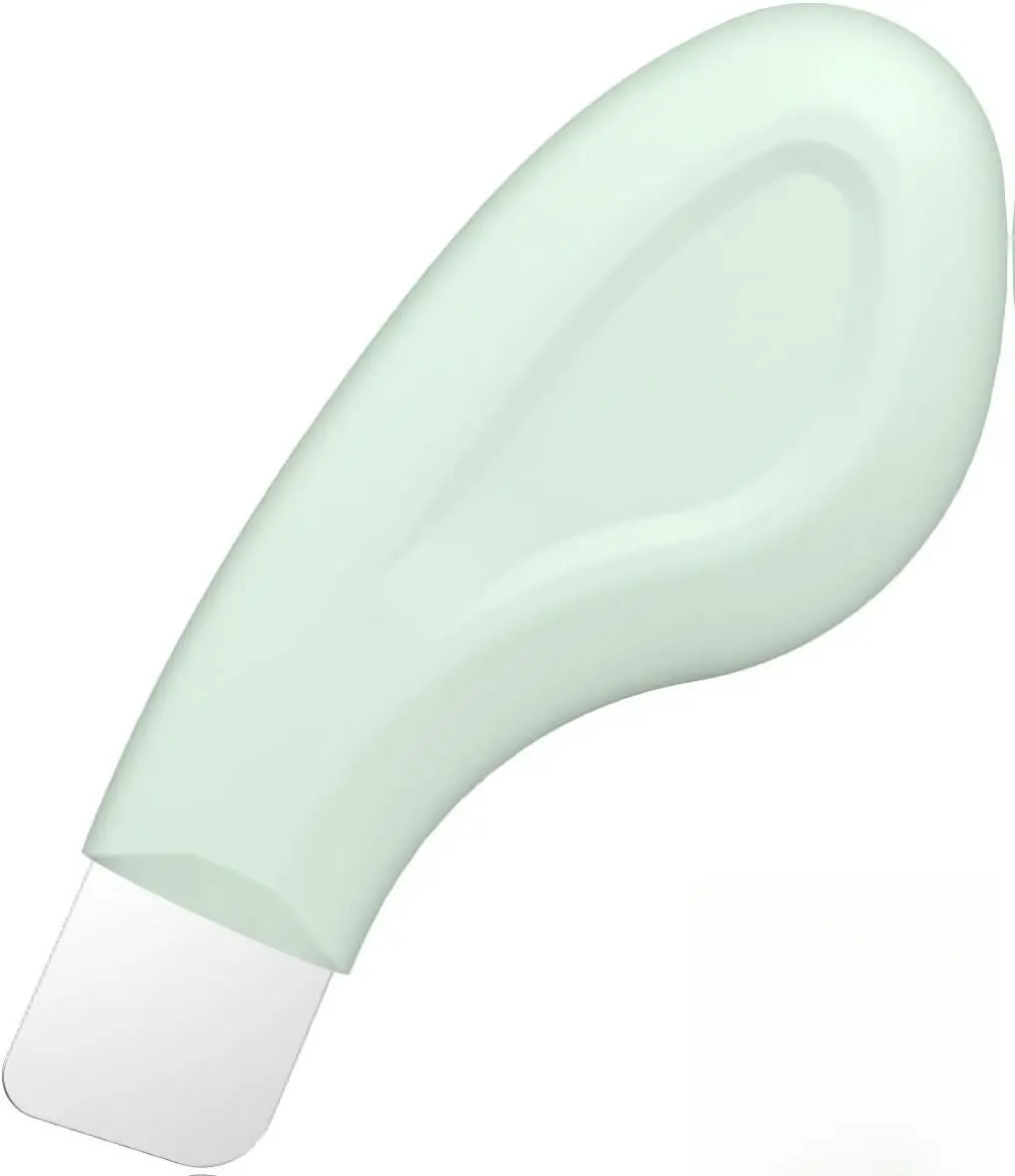 Manual Silicone Face Scrubber with Handle - Gentle Blackhead Removal Cosmetic Tool for Deep Cleansing, Green Facial Beauty Device for Men and Women