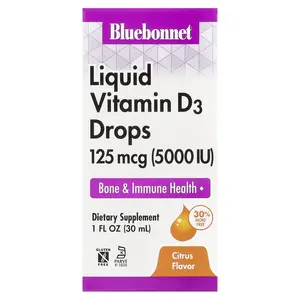 Bluebonnet Nutrition Liquid Vitamin D3 Drops, Citrus, 125 mcg (5,000 IU), 1 fl oz (30 ml)
