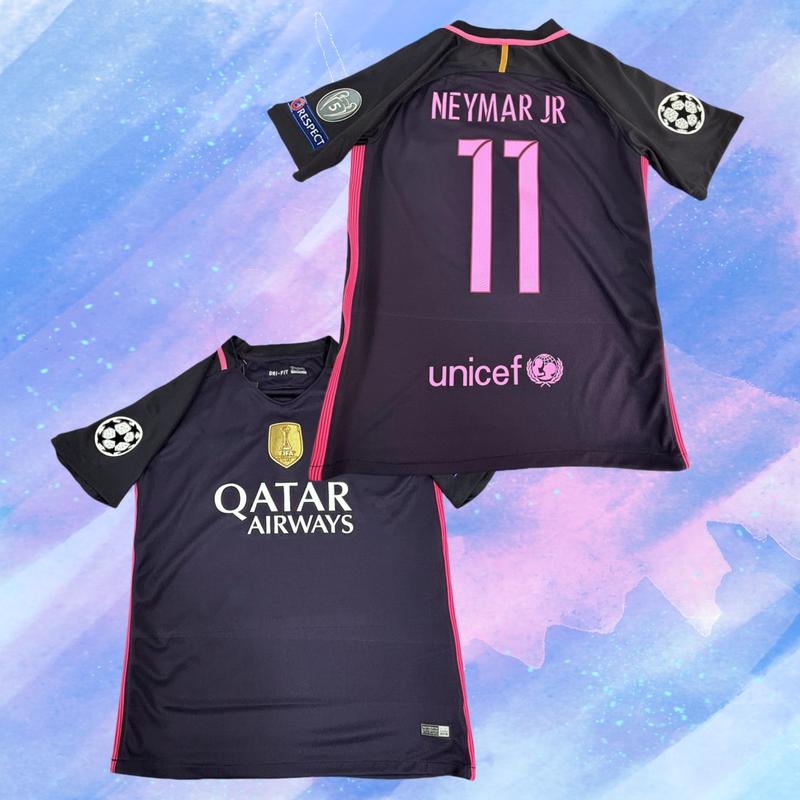 16 17 Away 11# Neymar JR Short Sleeve Retro Soccer Jersey Fans Version