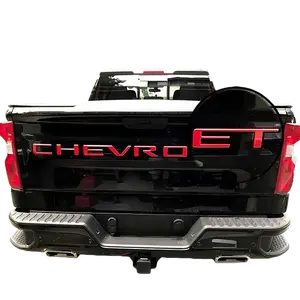 3D tailgate letters stickers overlay accessories Compatible with 2019-2025 Chevrolet Silverado Tailgate Accessories ABS Plastic Vehicle tailgate decals Red