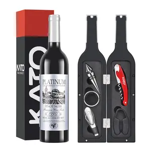 Tirrinia Wine Bottle Accessories Set - Red Wine Corkscrew Opener Kit, Stopper, Aerator Pourer, Foil Cutter