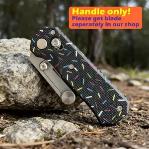 Pink donut utility knife, folding knife, outdoor pocket knife, box opener knife, paper cutter knife, high-strength handle, comfortable grip, unique color combination, refined and compact (includes blade) outdoorfun