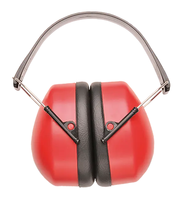 Portwest PW41 EN352 Regular Work Wear Foldable Ear Protector - Red Folding Ear Muffs, 2" h x 16" w x 19" l, 0.53 lbs