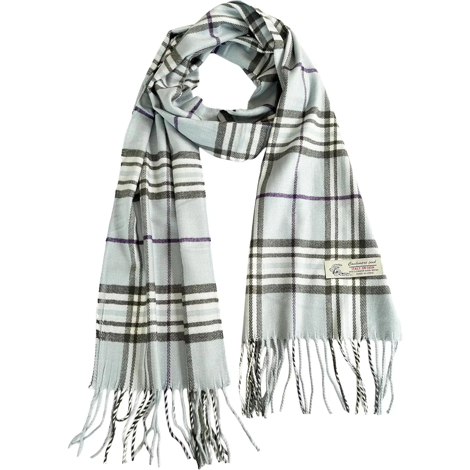Unisex Cashmere-Feel Winter Scarf, Tartan Plaid , 72 x 12 inches