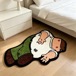Funny Cartoon Character Kawaii Rug, Creative Irregular Bedroom Bedside Carpet, Soft Plush Floor Mat for Indoor/living Room, Multi-Scene Home Decor
