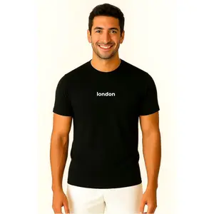 Menswear Comfort London Tee, Casual Cotton-Polyester Men's T-Shirt for Gym Use