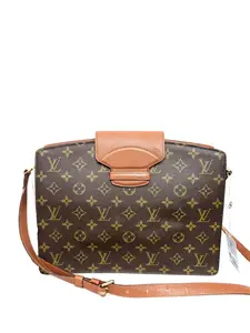 Pre-owned Louis Vuitton Crucell Monogram Shoulder Bag Brown Coated Canvas & Leather Classic Design 23cm x 30cm Functional & Fashionable
