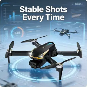 Aerial Drone M8 Pro 2026 - GPS Positioning, 4K UHD EISCamera, 5G WiFi FPV, Brushless Motors, Optical Flow Hover,Intelligent Obstacle Avoidance, Auto Return, 360° Stunt Roll,Two Batteries