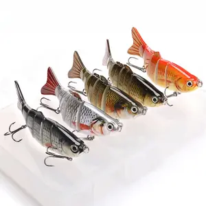 Reel Bait Co Multi-Jointed Swimbait Pack (5-Piece) - Real Swimming Action Segmented Hard Bait Set for Bass, Trout, & Pike with Tackle Box