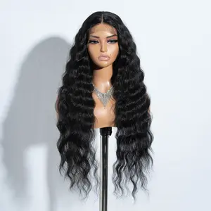 Rebeccahair Lace Front Wigs 31" Long Wavy Synthetic Wig 4.5" Deep Part HD Transparent Lace With Baby Hair For Women 130% Density Wigs