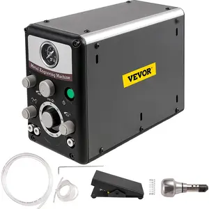 Spring new arrivals Pneumatic Jewelry Engraver Machine 110V 60Hz Pneumatic Hand Engraving Machines 400-8000 Rpm Pneumatic Graver Handpiece Double-Head Micro Engraer for Jewelry Crafts and Wrought Iron