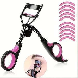 Eyelash Curler with 10pcs Replacement Pad, 1 Set Professional Makeup Tools for Women, Eyelash Makeup Tools for Women, Eyelash Curlers Pad