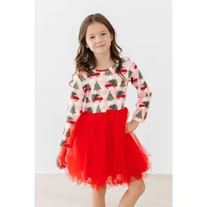 SALE Christmas Tree Farm L/S Tutu Dress