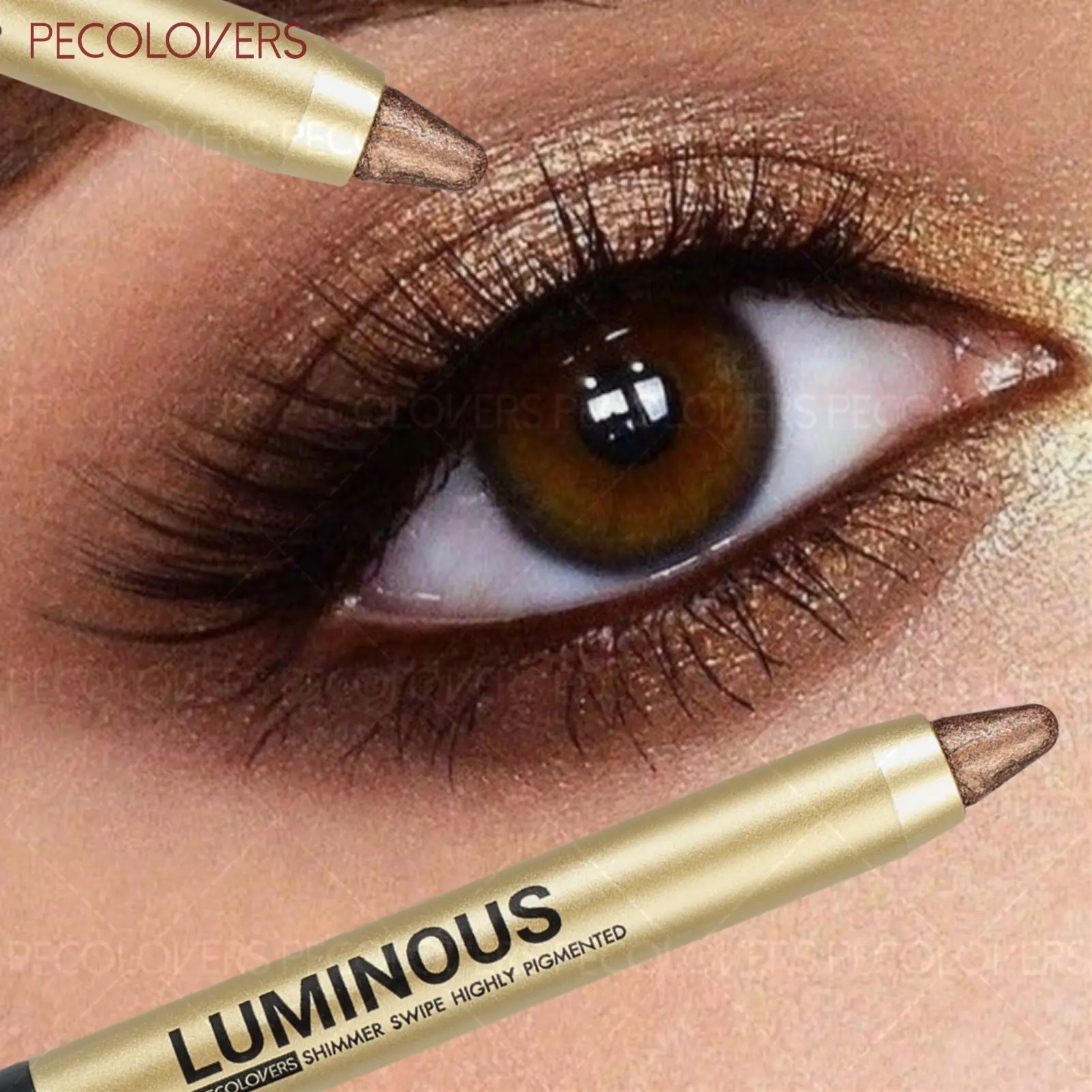 2 Pcs Dual-Ended Glitter Eyeshadow Stick, Champagne Gold & Silver, Pink, Waterproof Long-Lasting No Fallout, Lazy Makeup, Blendable Smudge-Proof, Party Dating Daily