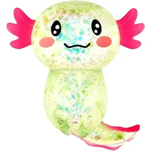 Sezua Squishy Fidget Stress Ball - Taba Squishies Squeeze Sensory Axolotl Toys, Axolotl Squishy Sugar Stress Ball Toys for Adults Kid, Glitter Salamander Gift for Party Birthday Christmas