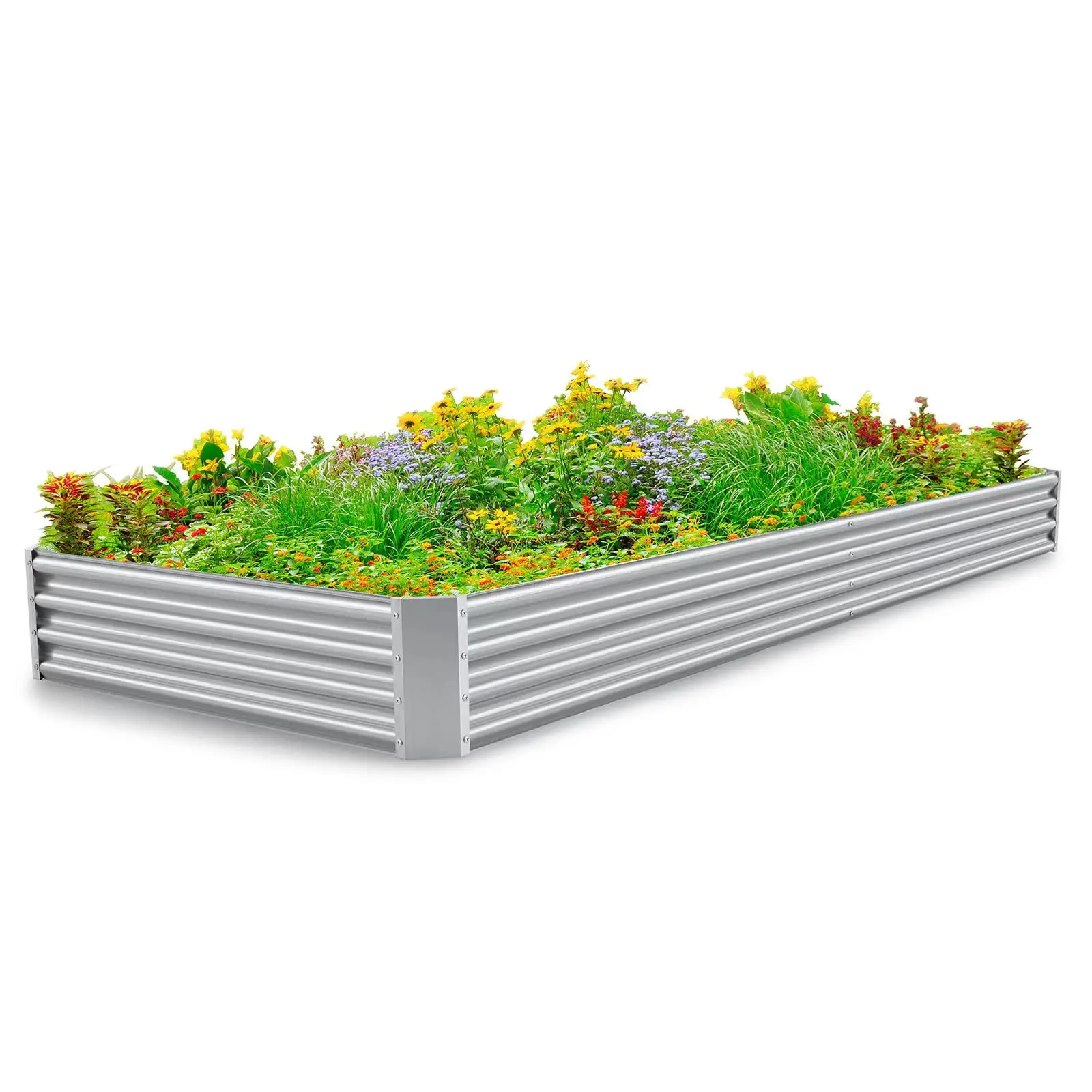 Galvanized Extra-Large Metal Raised Garden Bed Kit for Vegetables - Outdoor Planter Boxes 3*7*0.9ft Planting Landscape Greenery Floral