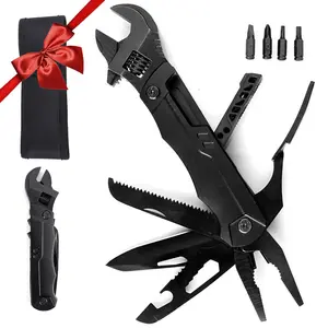 19-in-1 Multitool Wrench - Stainless Steel Adjustable With Pliers  Wire Screwdrivers Compact Edc Pocket Tool For Camping Diy Repairs Gift Men