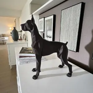 Low Poly Great Dane Dog Sculpture Minimalist Home Decor