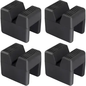 4 count  Jack Pad Adapter for Jack Stand Universal Rubber Slotted Frame Rail Pinch Welds Protector - 3.0 tons (Cube, 4)