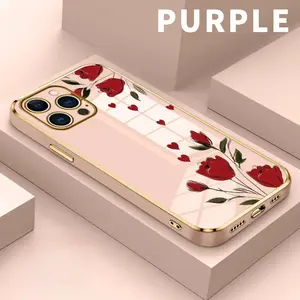 Red Beautiful Roses Phone Case for iPhone 16 Pro Max 15 Plus 14 13 12 11 XS XR Friendly Shockproof Silicone Protective Softcase