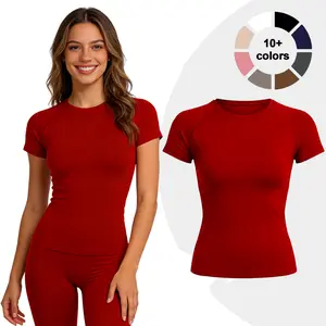 GYMER Impact Short Sleeve Top Moisture Wicking Breathable Gym Tops for Women Athletic Activewear for Yoga Fitness Running Daily Exercise
