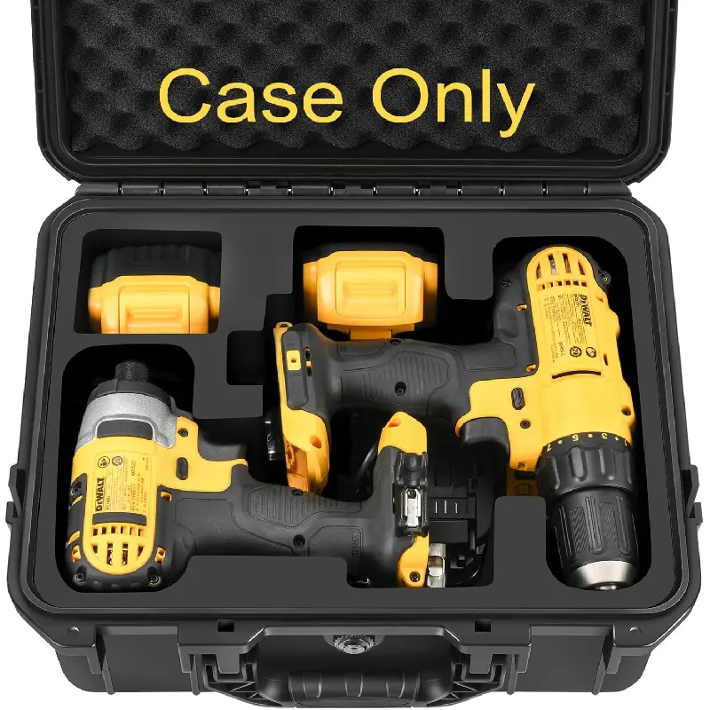 Case for Cordless Drill\/Impact Driver Set - Waterproof Hard Tool Box for Taladro, Power Tool Kit Bag for Atomic 20V Max Cordless Drill Set |     Impact Driver\/Battery\/Charger(Case Only), Tool Storage Kit, Portable