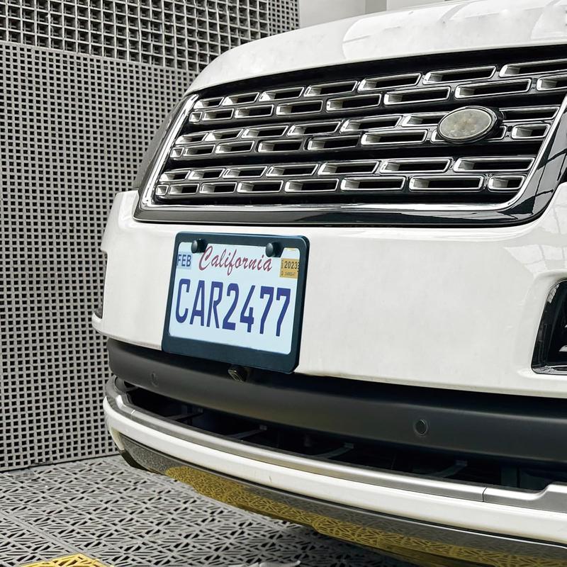 2PCS License Plate Frames, Black Matte 2 Holes License Plate Holder, Stainless Steel Car License Plate Cover with Screws