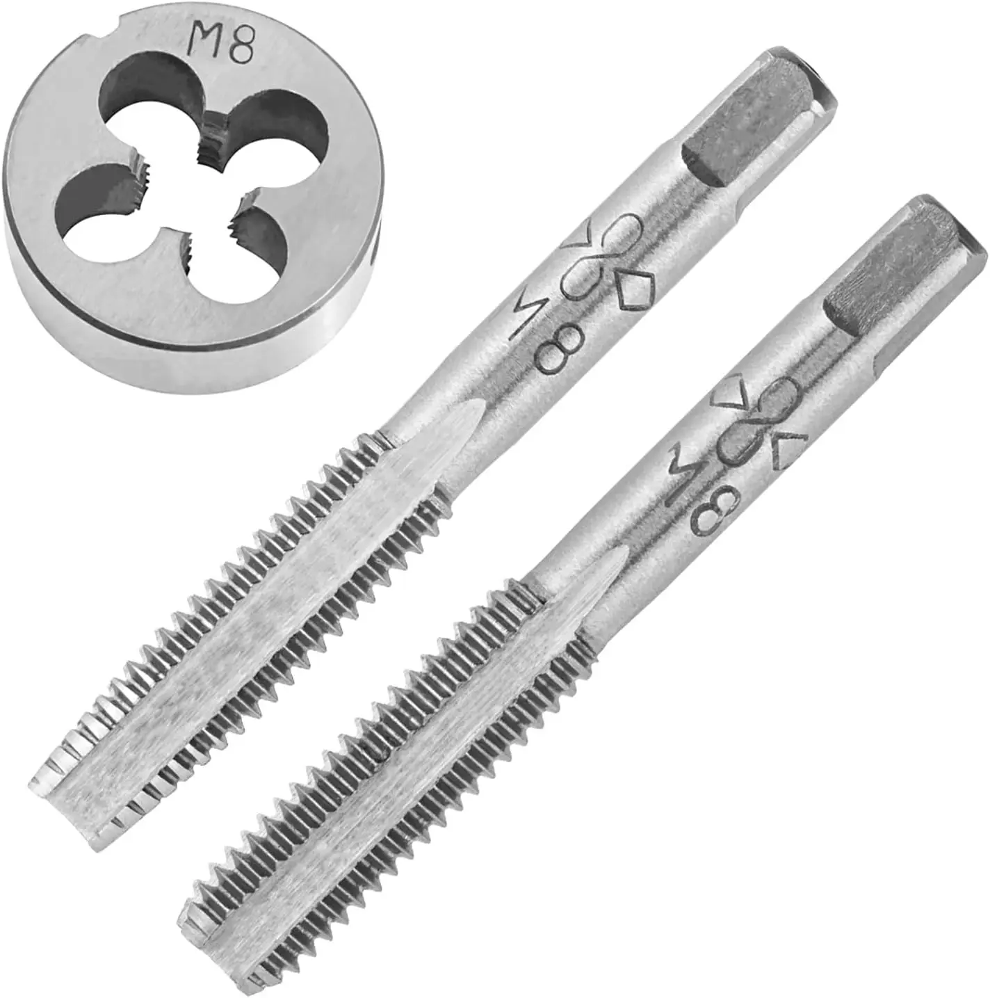 M8X1.25 Hand Tap and Die Set Metric Round Threading Die Right Hand
