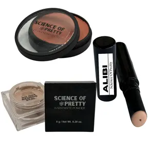 Science of Pretty All In Bonus Bundle - Ugly Duckling Blush Warm Matte Powder & Alibi Makeup Set - Nourishing Coconut Oil Ingredients - Made in US