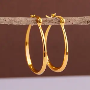 Elegant Gift for Women Simple Color Hoop Earrings, Stylish Jewelry for Ladies