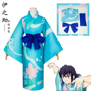 Demon Slayer Cosplay Anime Entertainment District Arc Kamado Tanjirou Hashibira Inosuke Cosplay Suit Kimono Halloween Costume