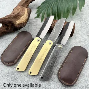 High-Hardness Hiking and Climbing “Sun God” Folding Knife: Outdoor Camping Knives and Fishing Knife, Everyday Carry Multi-Purpose Cutting Knife with Copper Alloy Handle and 7Cr13Mov Blade, Survival Gear, Survival Tool