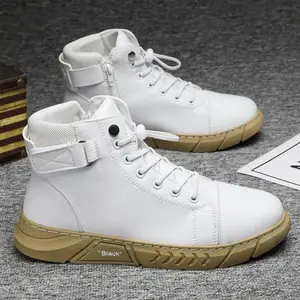 2025 Men's Streetwear High-Top Boots | Premium Full-Grain Leather & Adjustable Zipper | Urban Fashion & All-Day Comfort Boy Walking Shoes