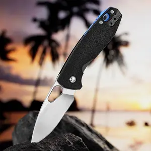 6.4-inch CNC 440C Blade Nylon Fiberglass Handle Home Camping EDC Folding Knife