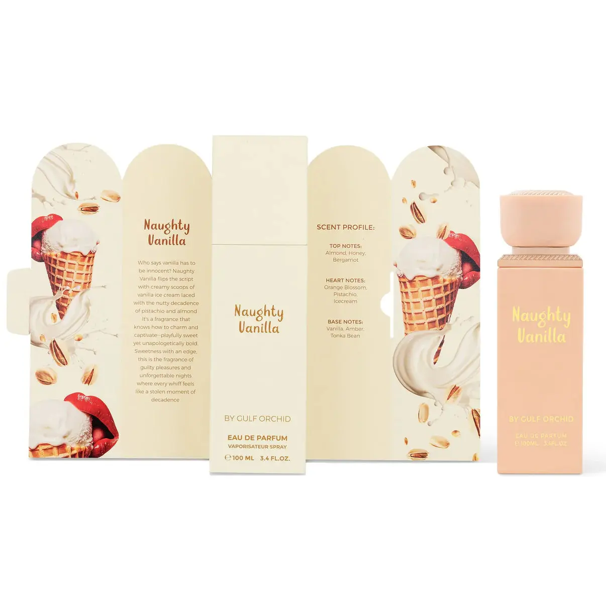 Gulf Orchid Naughty Vanilla EDP Perfume 3.4oz 100ml Gourmand Fragrance with Almond Honey & Vanilla Notes