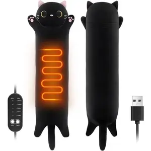 Cat Heating Pad for Period Cramps Menstrual Pain Relief, Portable Electric Heat Pads USB Powered, Cute Stuff Stuffed Animals Funny Gifts for Women Teen Girls Kids Cat Lovers Birthday Easter Christmas
