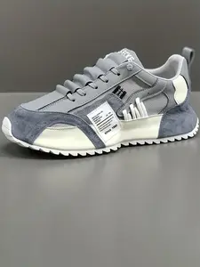 Men's Colorblock Lace Up Low Top Sneakers, Casual Breathable Comfortable Sports Running Shoes, Male All-match Round Toe Shoes for Daily Wear, Athletic Running Shoes