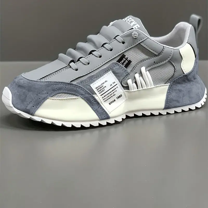 Men's Colorblock Lace Up Low Top Sneakers, Fashion Running Sneakers, Casual Breathable Comfortable Sports Running Shoes, Male All-match Round Toe Shoes for Daily Wear, Running Style Sneakers